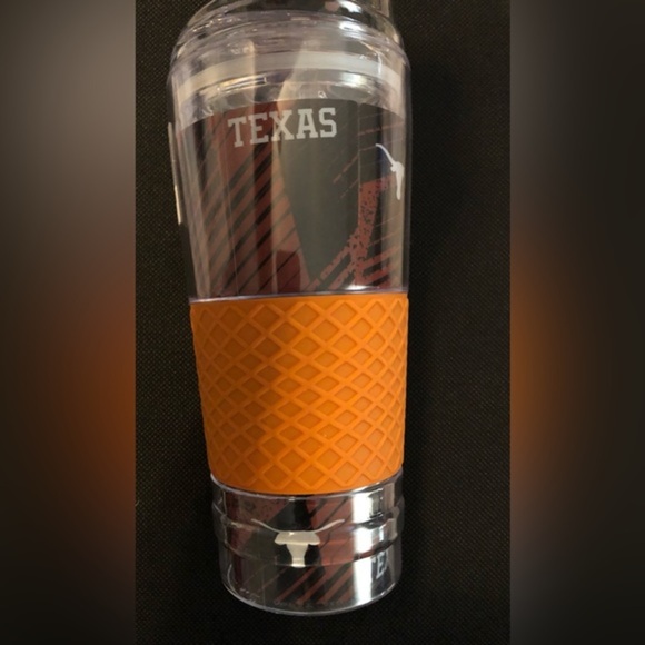Texas A&M aggies Longhorn clear acrylic water bottle tumbler with silicone cozie - Picture 4 of 7
